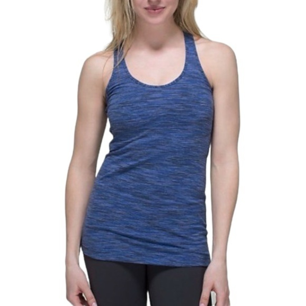 Lululemon Athletica Blue Space Dye Cool Racerback Tank Sz 4